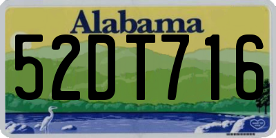 AL license plate 52DT716