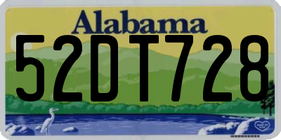 AL license plate 52DT728