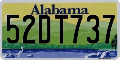 AL license plate 52DT737