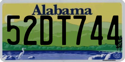 AL license plate 52DT744