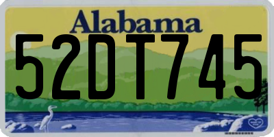 AL license plate 52DT745