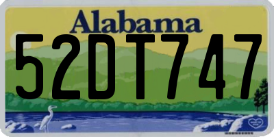 AL license plate 52DT747