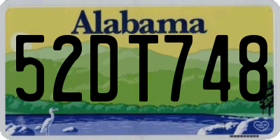 AL license plate 52DT748