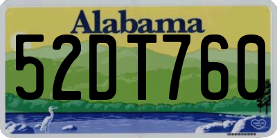 AL license plate 52DT760