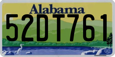 AL license plate 52DT761
