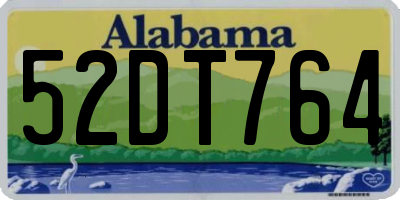 AL license plate 52DT764
