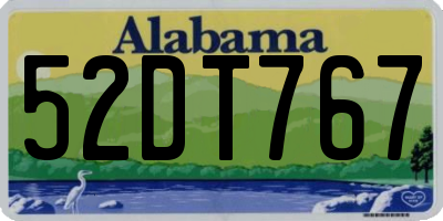 AL license plate 52DT767