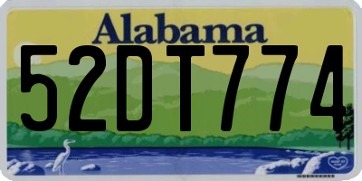 AL license plate 52DT774