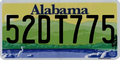 AL license plate 52DT775