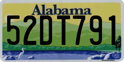 AL license plate 52DT791