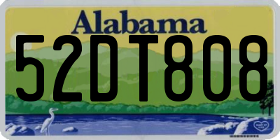 AL license plate 52DT808