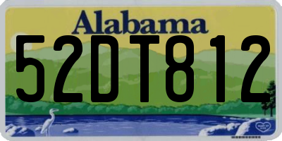 AL license plate 52DT812