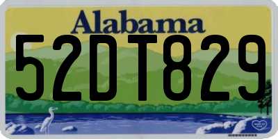 AL license plate 52DT829