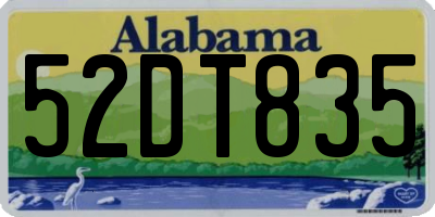 AL license plate 52DT835