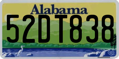 AL license plate 52DT838