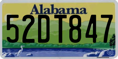 AL license plate 52DT847
