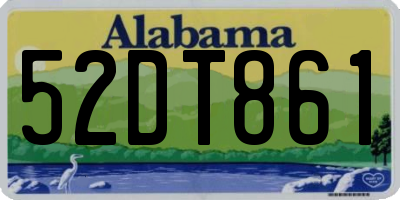AL license plate 52DT861