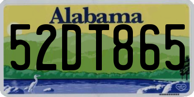 AL license plate 52DT865