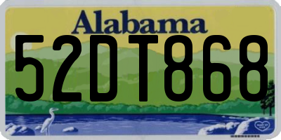 AL license plate 52DT868