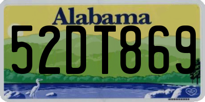 AL license plate 52DT869