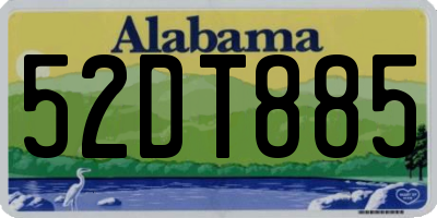 AL license plate 52DT885