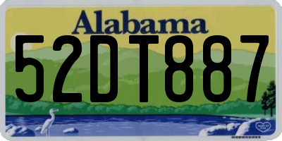 AL license plate 52DT887