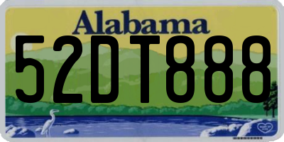 AL license plate 52DT888