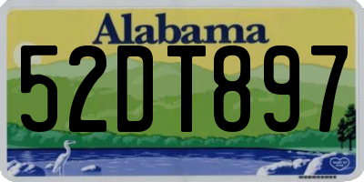 AL license plate 52DT897