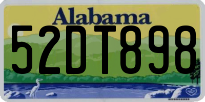 AL license plate 52DT898