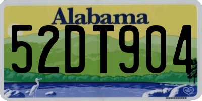 AL license plate 52DT904