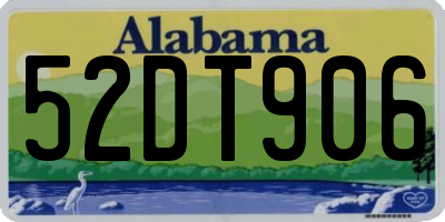 AL license plate 52DT906