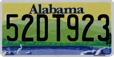 AL license plate 52DT923
