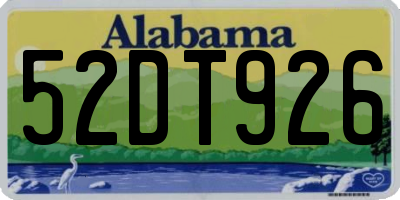AL license plate 52DT926