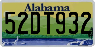 AL license plate 52DT932