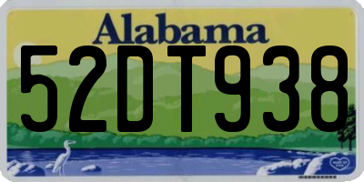AL license plate 52DT938