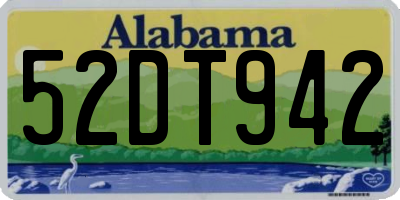 AL license plate 52DT942