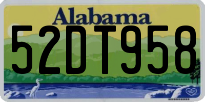 AL license plate 52DT958