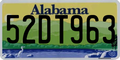 AL license plate 52DT963