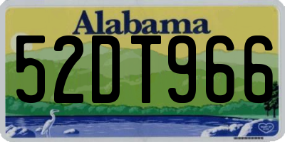 AL license plate 52DT966