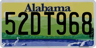 AL license plate 52DT968