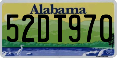AL license plate 52DT970