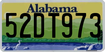 AL license plate 52DT973