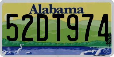 AL license plate 52DT974