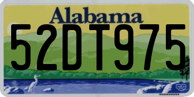 AL license plate 52DT975