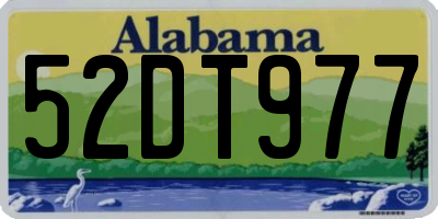 AL license plate 52DT977