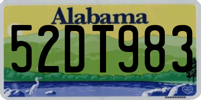 AL license plate 52DT983