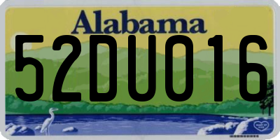 AL license plate 52DU016