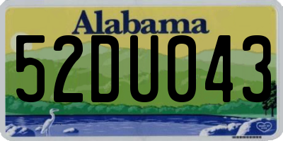 AL license plate 52DU043