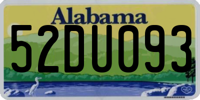 AL license plate 52DU093