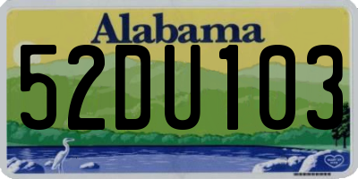 AL license plate 52DU103